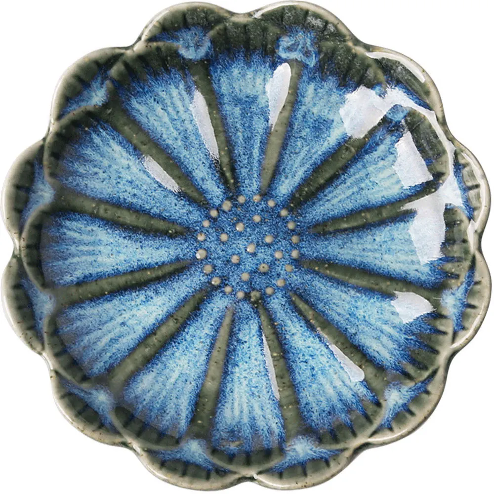 1PC Originality Ceramics Plate Flavor Small Dish Seasoning Dish Food Plate A European Flower Shape Ceramics Tableware