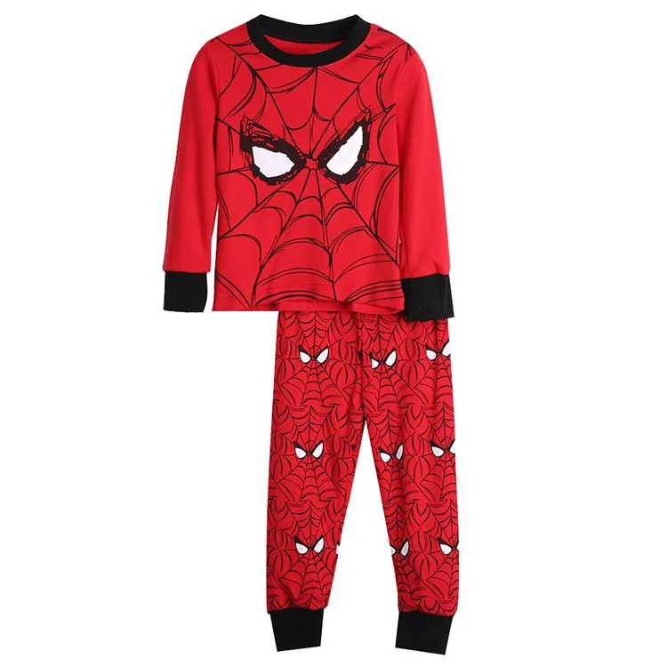 

Exported European And American Children's Clothing Hot Selling Cotton Long-Sleeve Printed Spider-Man Tracksuit Nightgown Two-Pie