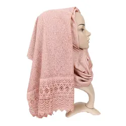 Женский простой хлопковый шарф, голова хиджаб, цельный, полностью закрывающийся, шали из фуляра, Femme, повязка на голову, Crinkle, мусульманский