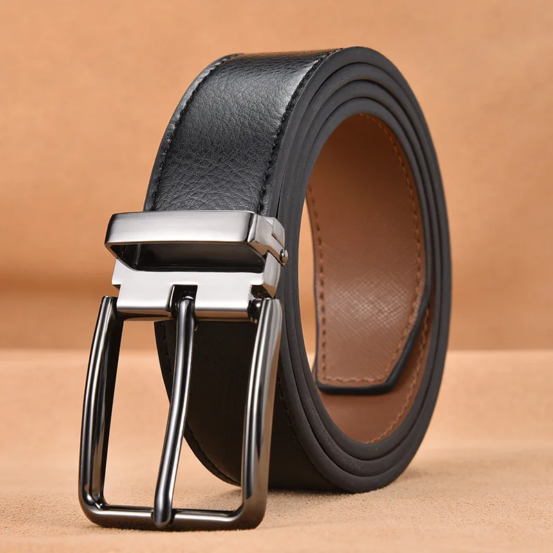 Deepeel/1 шт., 3,3 см* 105-125 см, Harajuku, деловой мужской ремень, второй слой, Воловья кожа, сплав, пряжка, ремень, джинсы, аксессуары для подарка