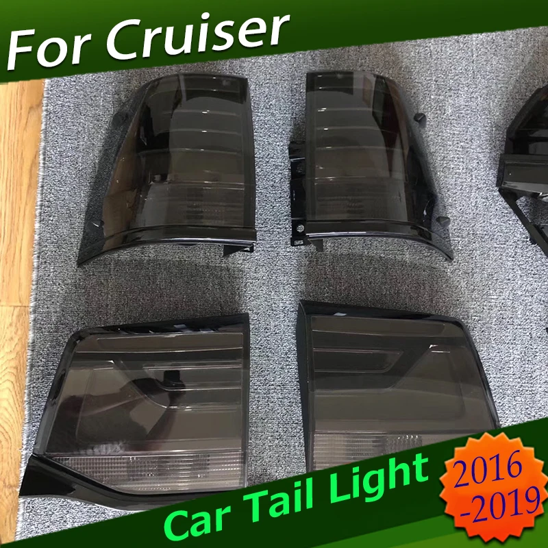 Хвост светильник для Toyota Land Cruiser Land Cruiser светодиодный 4 предмета задний фонарь чёрное Дымовое средство DRL+ тормоз+ Парк+ сигнала