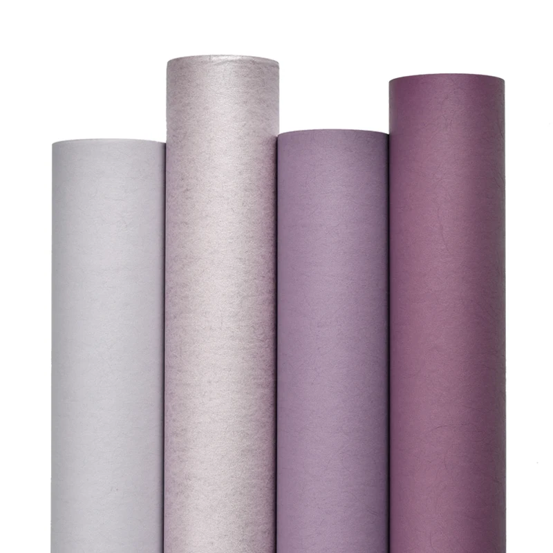 Light Dark Purple Wall Papers for Girls Bedroom Walls  Plain Solid Color Non-woven Contact Paper for Living Room Mural