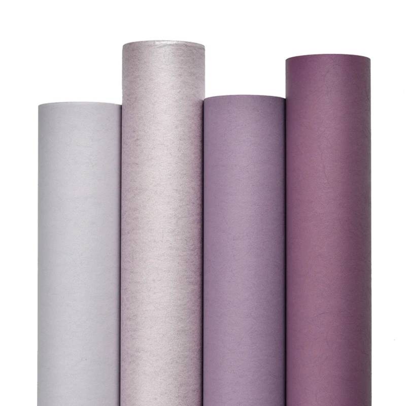 

Light Dark Purple Wall Papers for Girls Bedroom Walls Plain Solid Color Non-woven Contact Paper for Living Room Mural