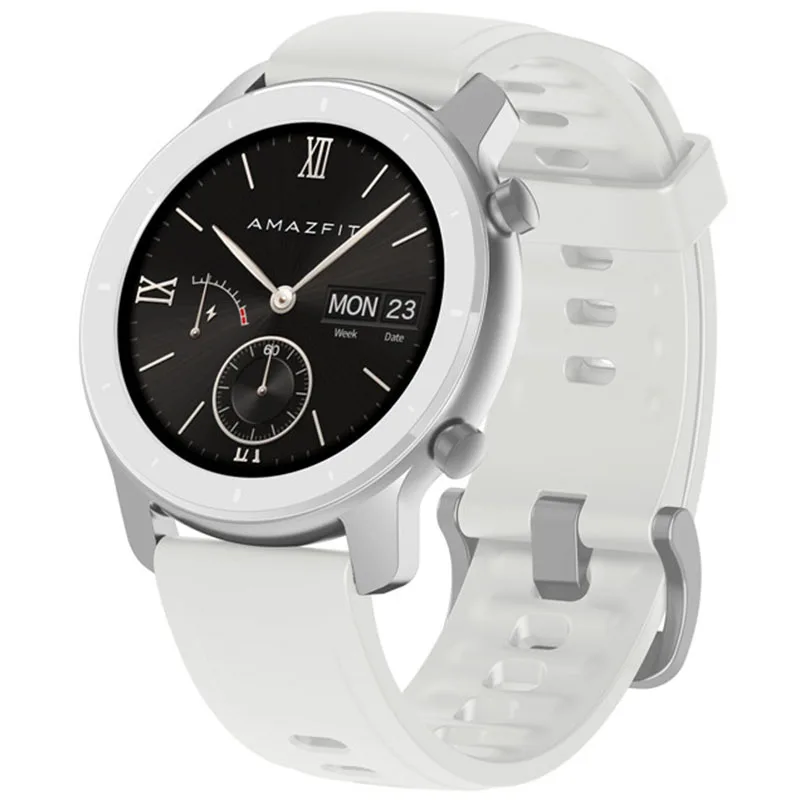 Huami AMAZFIT GTR 42 мм Smartwatch 5ATM водонепроницаемые Смарт-часы Bluetooth монитор сердечного ритма 12 дней батарея 12 спортивных режимов - Цвет: White