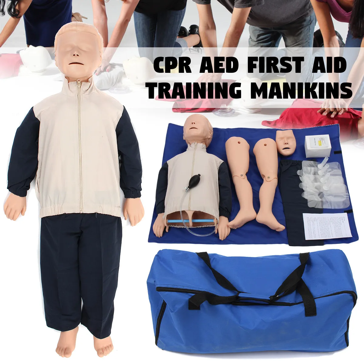 

CPR AED First Aid Training Dummy Training Manikin Respiration Kid Body Model Set Resusci Model Medical Science Teaching Tool New