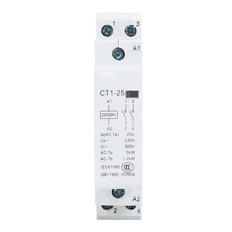 CT1-25 Американская классификация проводов 2р 25A 220 V/230 V 50/60HZ Din rail бытовой ac Контактор В соответствии с стандартом 2NO 2NC или 1NO 1NC