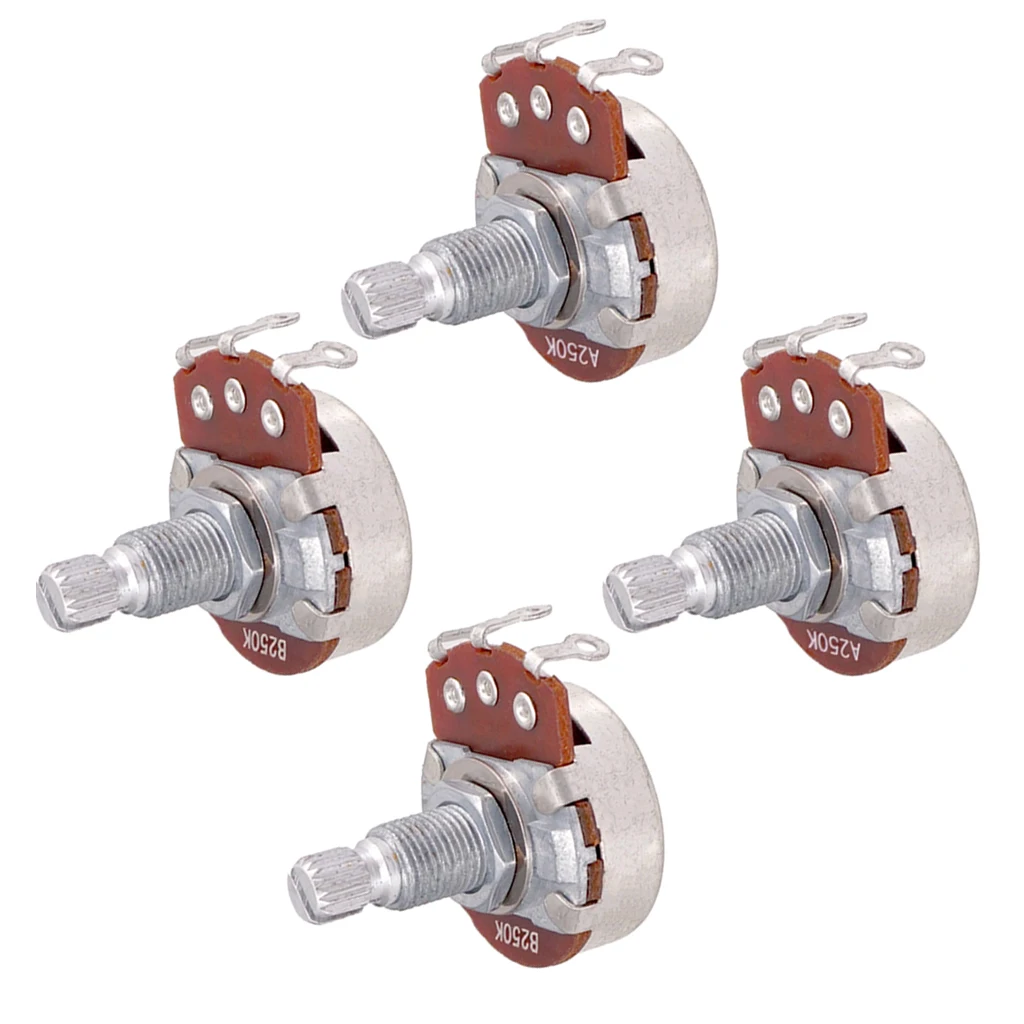 4x A250K & B250K POTS ELECTRIC Bass Guitar Volume Tone Switch Potentiometer