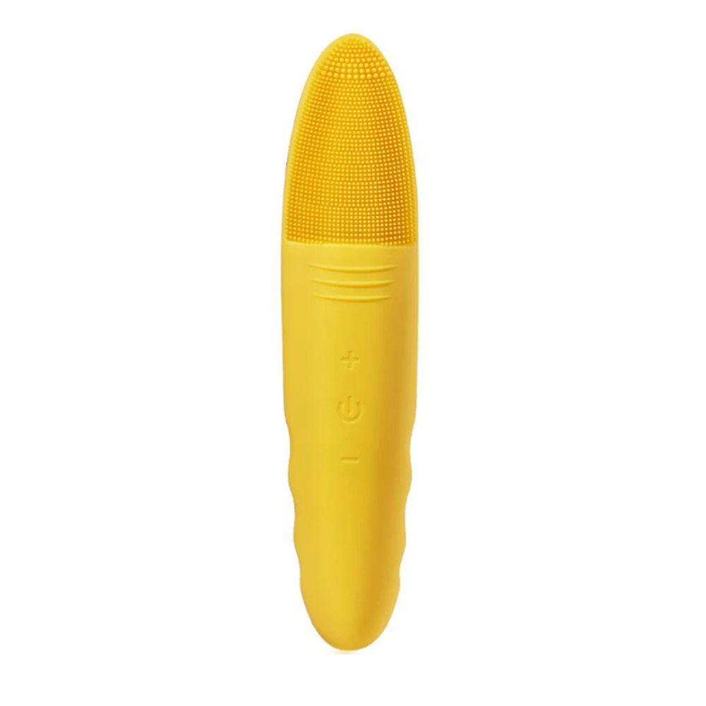 yellow Новая Очищающая щетка для лица, электрическая силиконовая щетка для удаления черных точек и пор, звуковой массажер, щетка для лица - Цвет: yellow