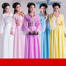 Костюм для мамы и дочки, костюм для китайского традиционного танца, элегантные костюмы Феи для выступлений, Hanfu, принт в восточном стиле, древнее платье для фотосъемки