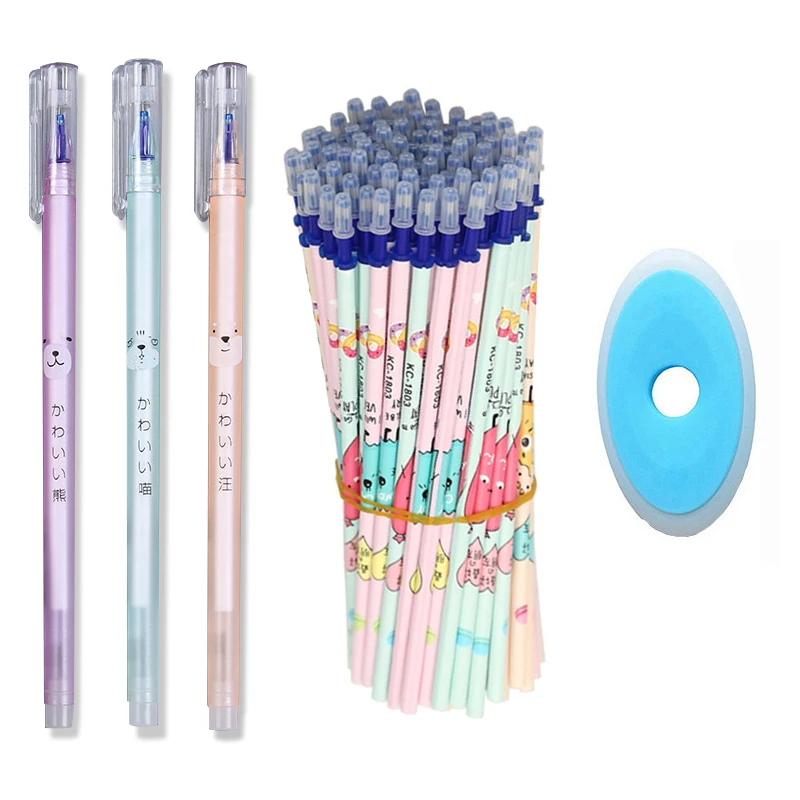 

14Pcs/Set Gel Pen 0.5mm Erasable Refill Rod Washable Handle Blue/Black/Red Ink Erasable Pen for School Office Writing Stationery