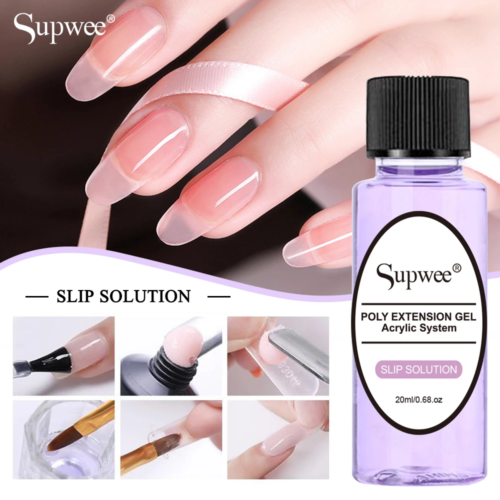 

SUPWEE 20ML Gel Polish Extension Acrylic Clear Quick Building Slip Solution Liquid Poly Nail Gel for Nails Art Tools