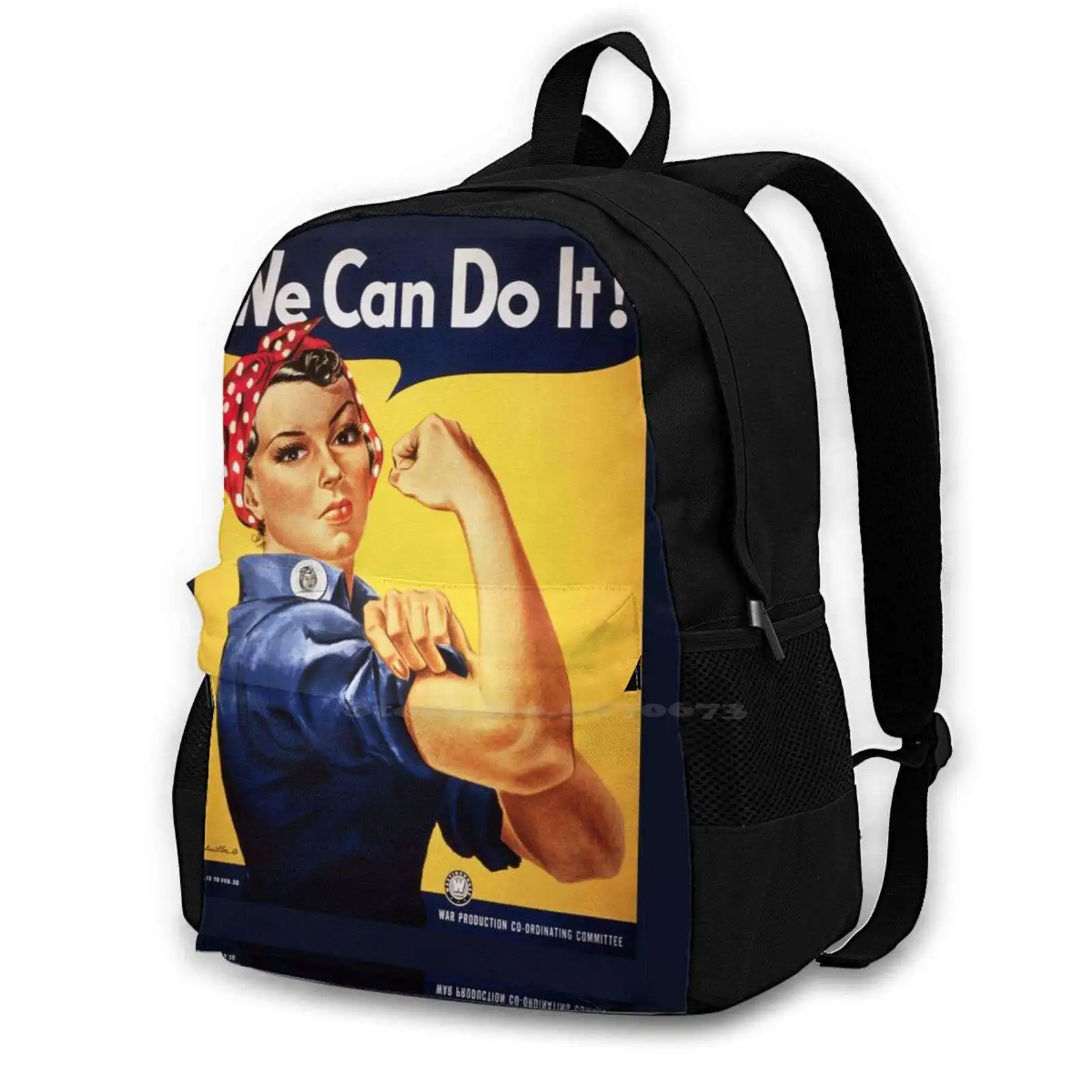 Rivettatrice Pettinata Ce La Possiamo Fare! Borsa Da Scuola Ww2 Zaino Di Grande Capacità Laptop Rivettatrice Da 15 Pollici Pettorina Da Donna Ww2 Che 