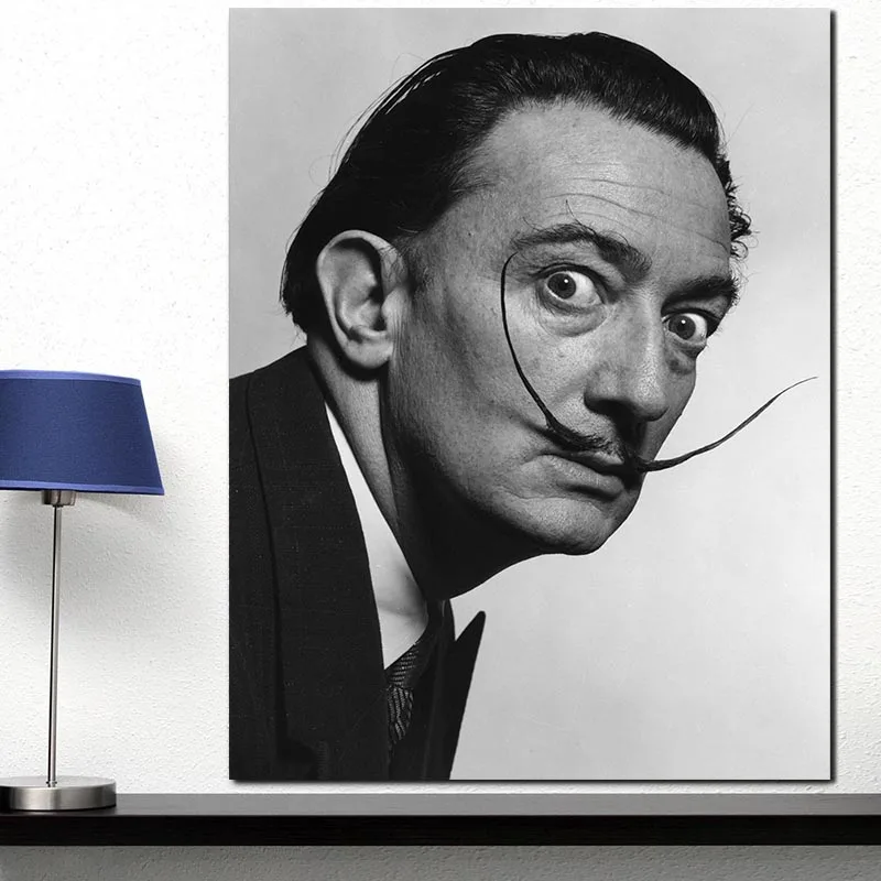 

Black White Portrait Salvadoer Dalies Canvas Posters Prints Wall Art Painting Decorative Picture Modern Bedroom Home Decoration