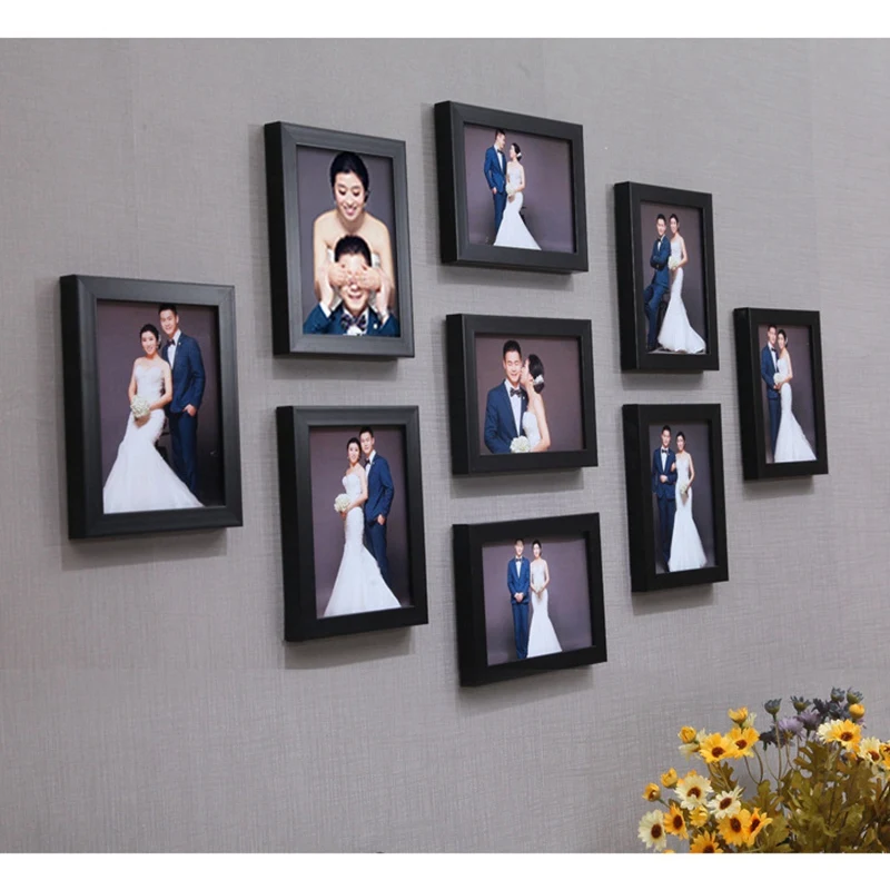 Набор из черной фоторамки 9 шт./компл. съемные настенные DIY наклейка для рамок