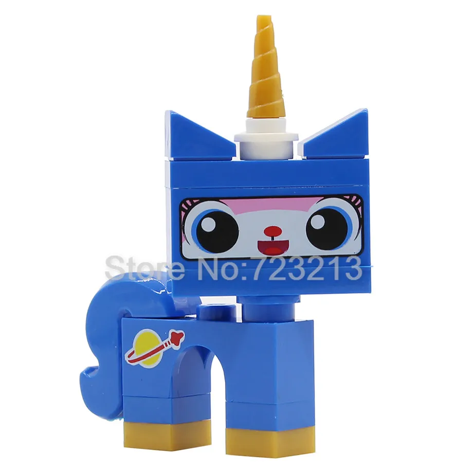 Мультфильм милый один Unikitty кошка фигурка Queasy Biznis с изображением сердитой кошечки Astro Kitty строительные блоки модели Unikitty Кирпичи Игрушки - Цвет: Astro Kitty