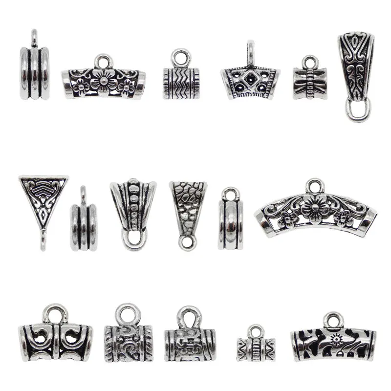 Бусины для изготовления ювелирных изделий в форме трубки под античное серебро