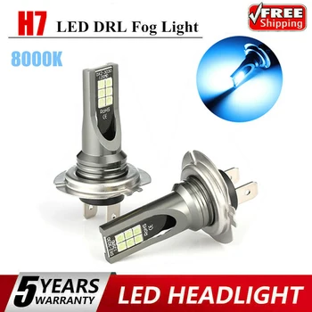 

1 Pair H7 LED Headlight 110W 20000LM FOG Light Bulbs 8000K Ice Blue Driving Lamp