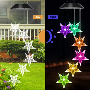 

Solar Wind Chime Light LED Hummingbird Wind Chime Decorative Light Discoloration Waterproof Party Courtyard Garden Decoration