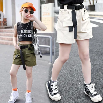

Pants for Kids Girls Cargo Pants Cool Sport Pant Elastic Baby Girl Teen 3-14 Year Children Cotton Casual Running Pants Cl
