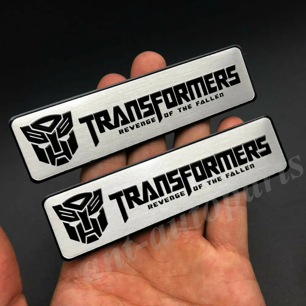 

2x Aluminum Transformers Autobot Deception Auto Trunk Badge Emblem Decal Sticker