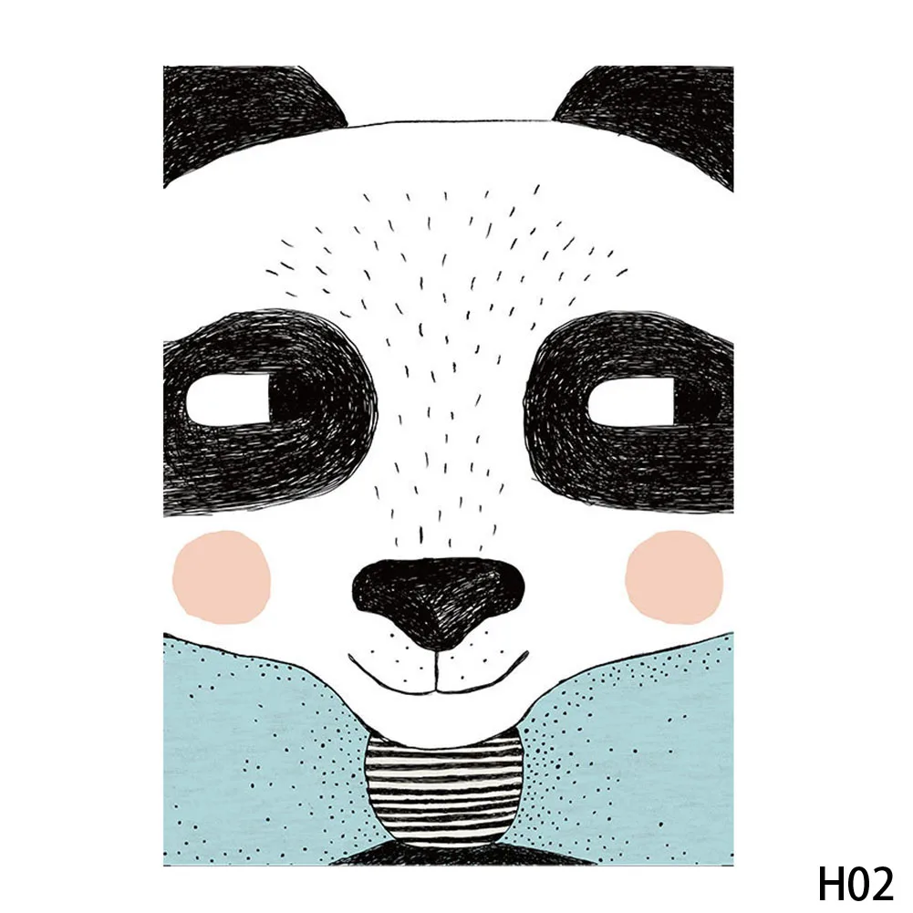 Декор в северном стиле мультфильм наклейки для детской с животными Холст Плакаты