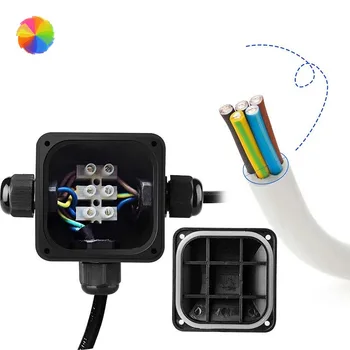 

4Pcs Waterproof IP68 3 Way Cable Connector Plastic Enclosure Box Outdoor Junction Box Housing Electrical Junction Box Connection