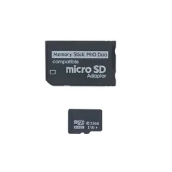 Multi - Format Memory Card Adapter for Micro SD to Memory Stick PRO Duo Conversion (With 32G TF Card)
