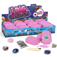 

Gemstone Dig Kits 12 Gem Excavation Kit with 12 Real Precious Stones Mega Gems Digging Kit for Kids Mineralogy Geology STEM Gift