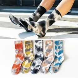 Men and Women Couples Tube Socks Four Seasons Tide Socks Street Sweat-absorbent Tie-dye High-top Unisex Socks funny