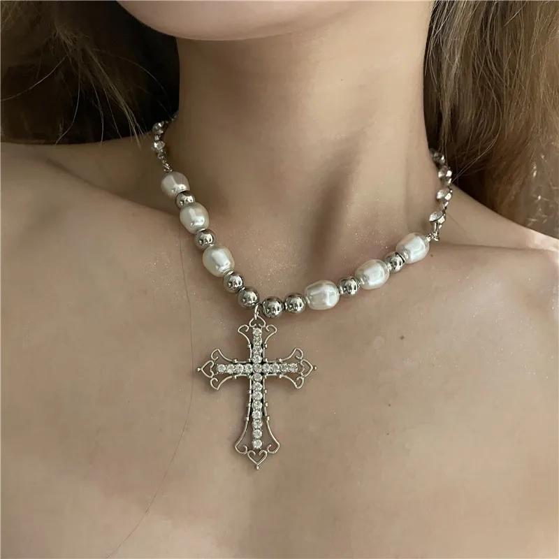 Vintage Minimalist Bling Cross Pendant 