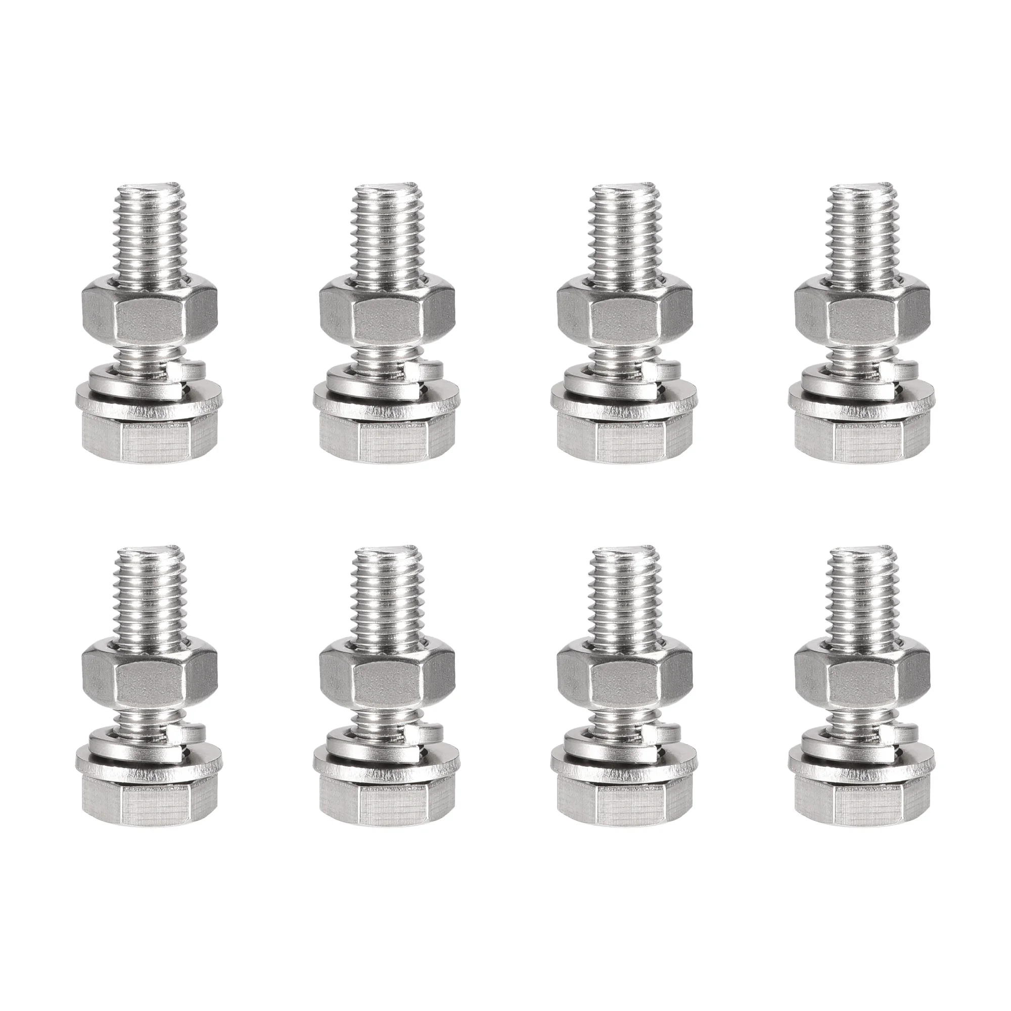 

Uxcell M10 x 35mm Hex Head Screws Bolts, Nuts, Flat & Lock Washers Kits 8 Sets