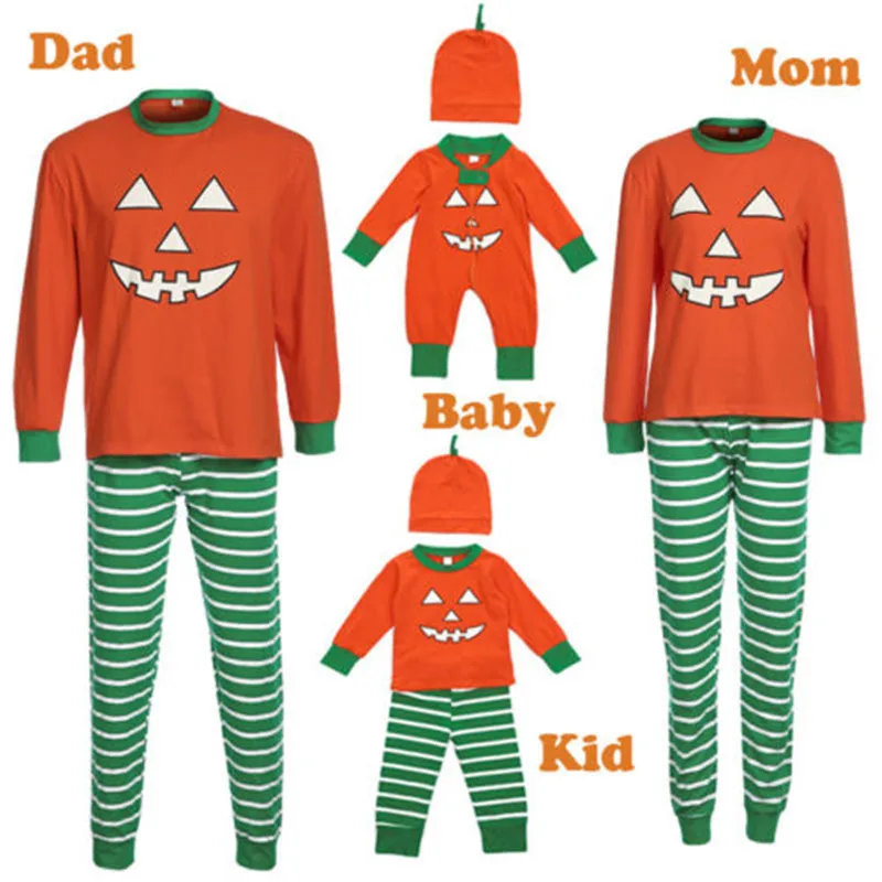  Family Christmas Matching Pajamas Clothes set Striped Adult Women Kids Baby Sleepwear Nightwear Paj