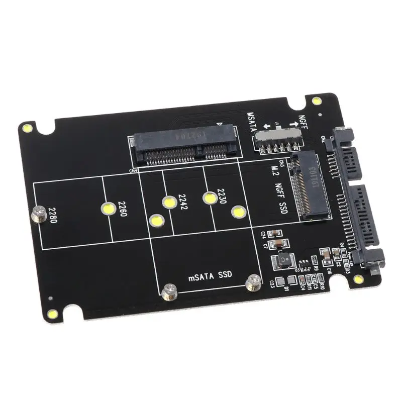 2в1 MSATA/M.2 NGFF для SATA3 адаптер карты корпус для 2," SSD ПК компьютер