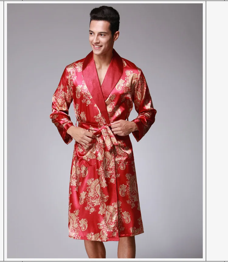New-Arrival-Black-Chinese-Men-s-Dragon-Robes-Traditional-Male-Sleepwear-Nightwear-Kimono-With-Bandage-Wholesale (8)