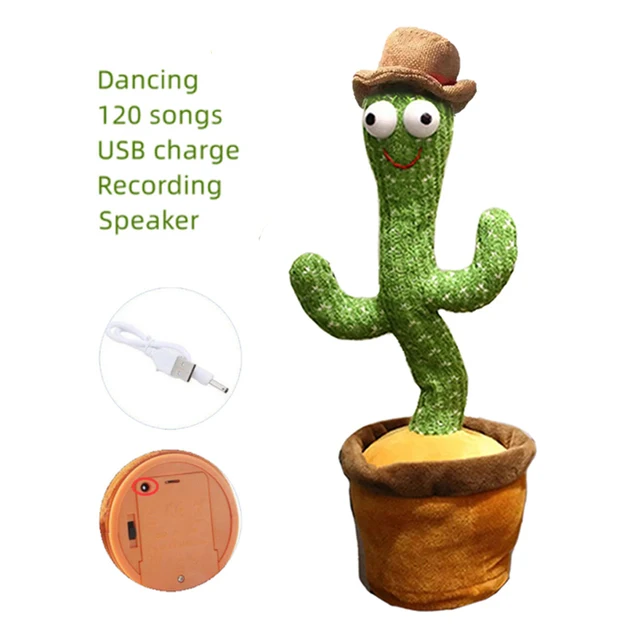 Ava's Toys Cactus Qui Danse et Répète - Cactus Parlant - Peluche Cactus  Jouet In