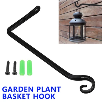 

10 Inch Outdoor Garden Plant Basket Hook Hanger Iron Wall Hanging Bracket Kit For Home Wall Living Room Display Rack