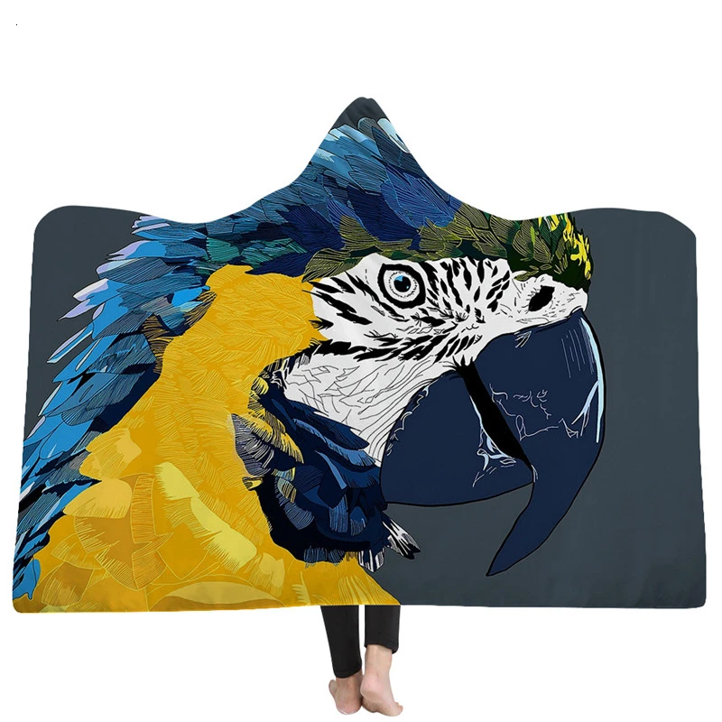 Одеяло с капюшоном с рисунком животных из мультфильмов, супер мягкое зимнее теплое одеяло для дивана, кровати, путешествий, самолета, холодостойкое одеяло с капюшоном - Цвет: Model 16
