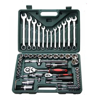 

1 set (61) socket wrench repair service tool kit combination set hardware kit ratchet wrench set