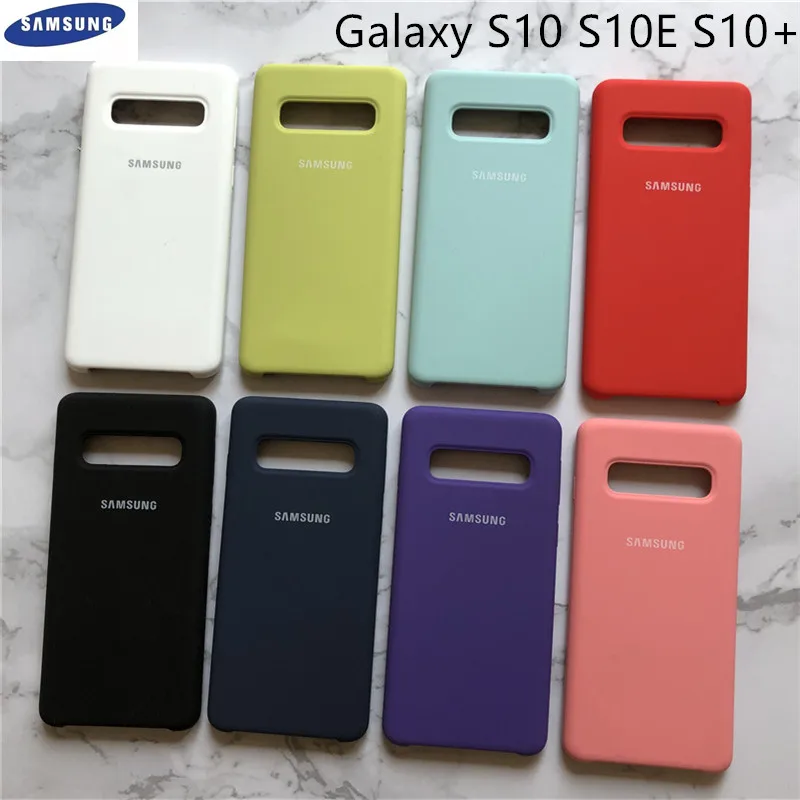 Оригинальный чехол для Samsung Galaxy S10 Plus из жидкого силикона шелковистая мягкая на