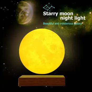 

Magnetic Levitation LED Touch Control Moon Night Lamp Creative 3D Print Decorative Lighting Valentines' Day Birthday Present