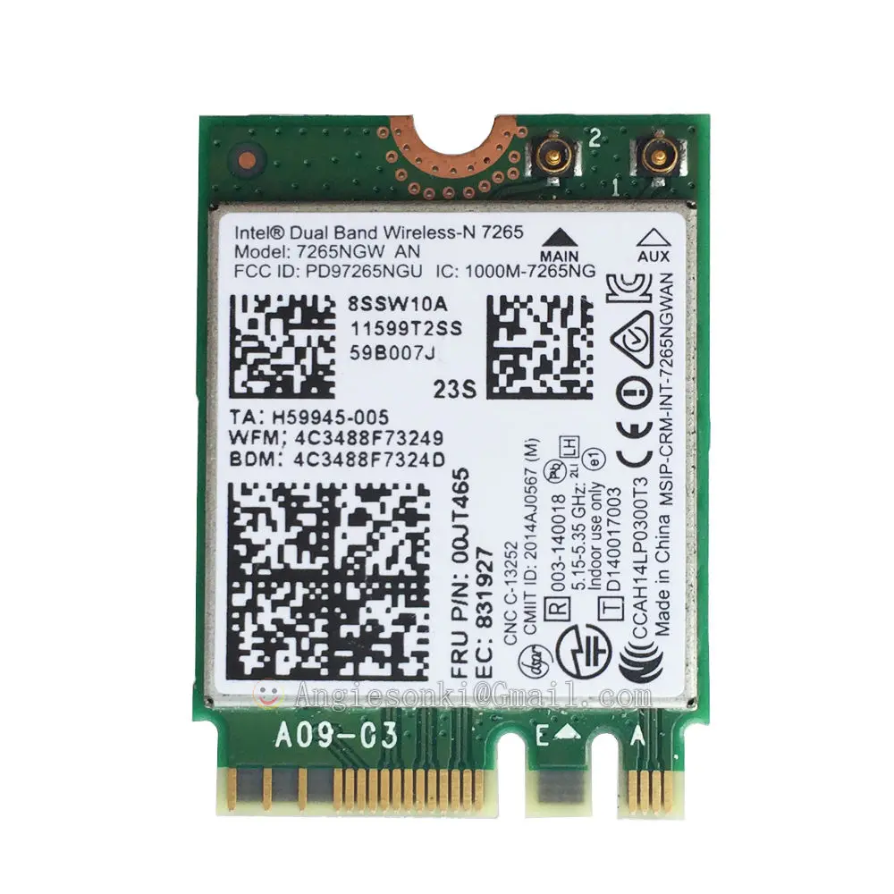 Двухдиапазонная Wlan-карта для Intel 7265 7265AN 7265NGW 00JT465 /04X6031 WiFi + BT4.0 NGFF/M.2 Thinkpad X250 T450s T550 W550