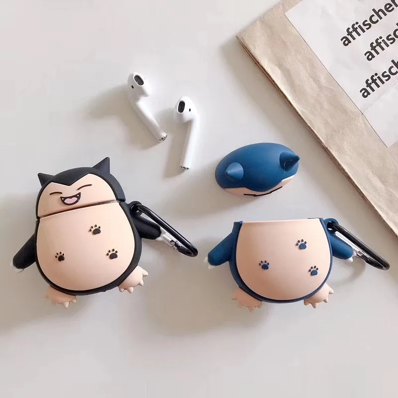 3D чехол Snorlax для AirPods милый мультяшный наушников Apple Airpods 2 милые аксессуары