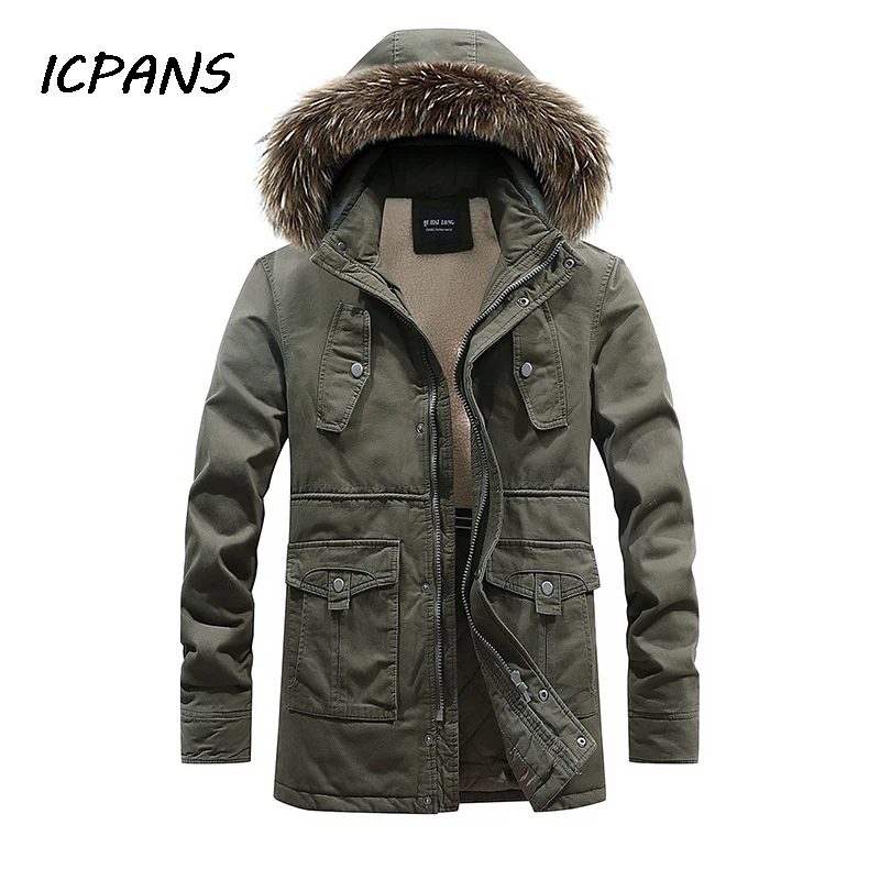 20 grados espesar chaquetas largas de invierno para abrigo Parka con capucha 2019 Casual Multi Bolsillo nieve hombres abrigos talla grande XXXL 4XL|Parkas| - AliExpress