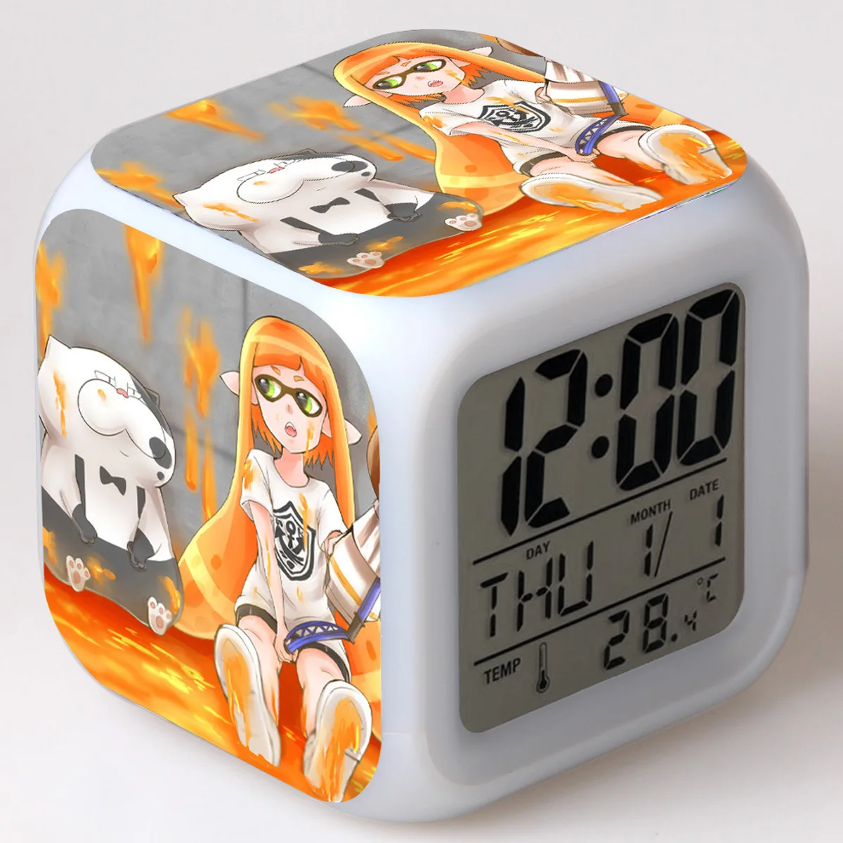 10 Splatoon мультфильм игрушки Детский будильник светодиодный Цвет Изменение цифровые часы настольная ночь Пробуждение свет светящийся подарок электронный Reveil - Цвет: 10