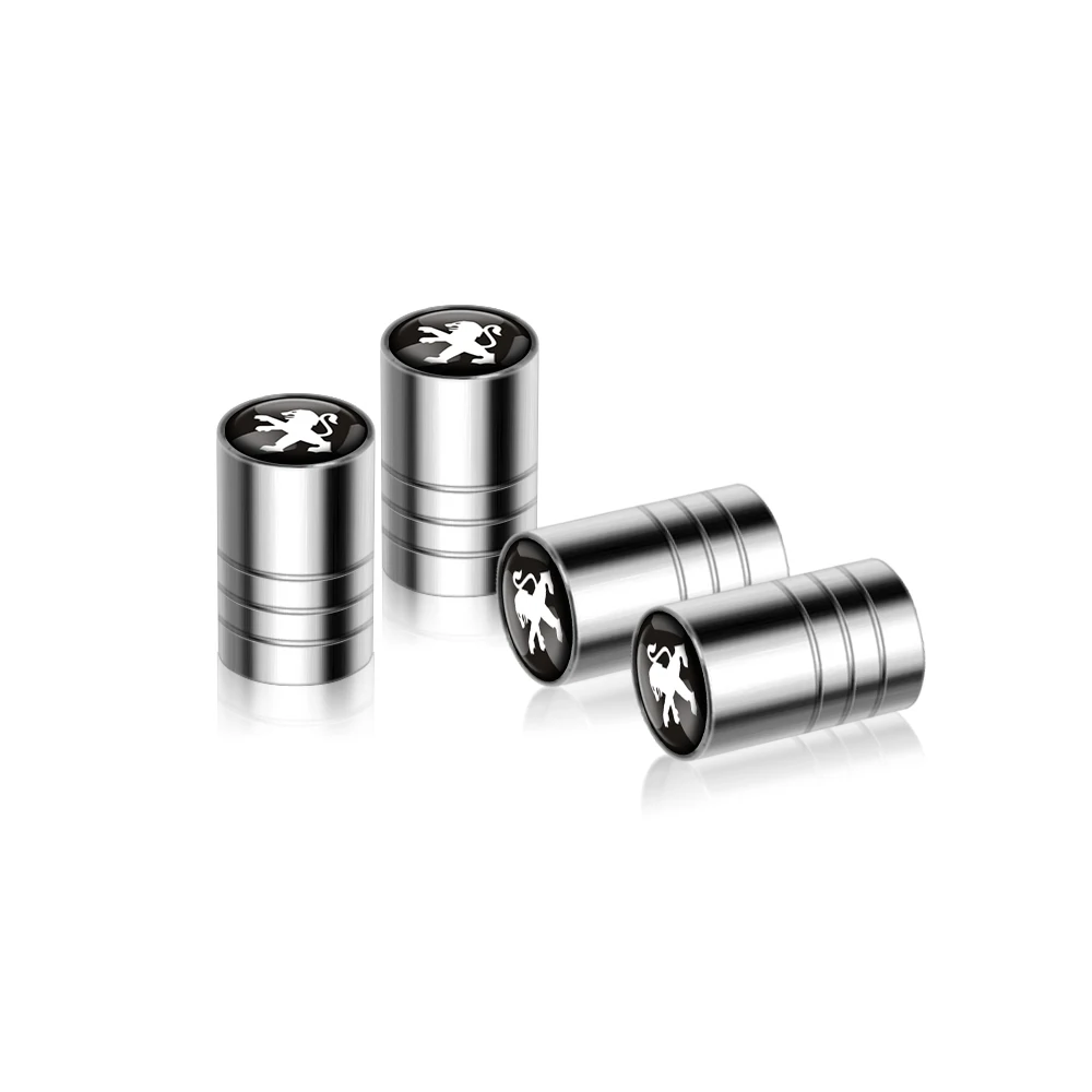 4pcs Metal Car Badges Wheel Tire Valve Caps Covers Auto Accessories For Peugeot 308 307 206 208 207 3008 508 407 2008 5008 406
