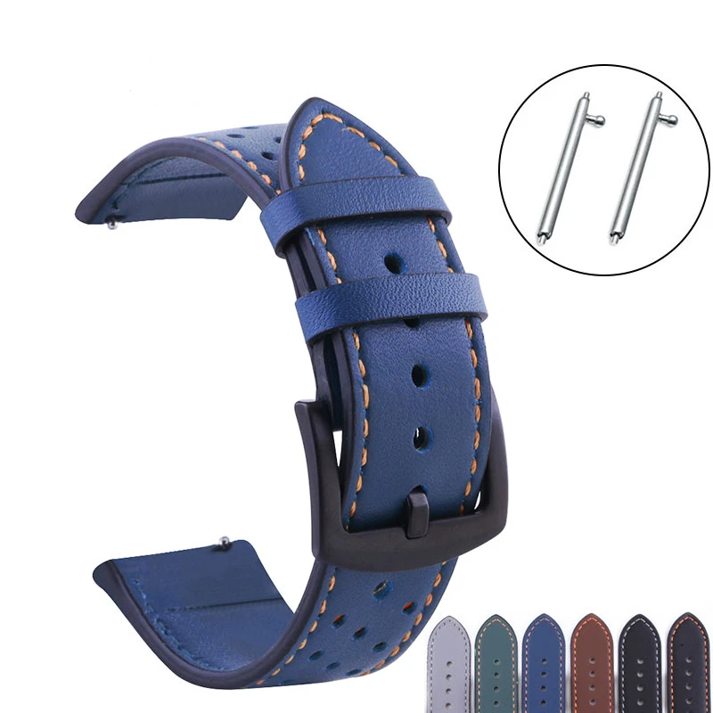 

20mm Watch Strap Classic Calf Leather 22mm Watch Band With Leather Watch Strap Switch ear Watchbands Free shipping Leather