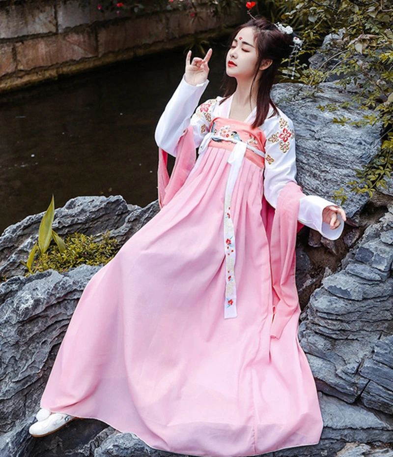 Disfraz Tradicional Chino Hanfu Para Mujer, Falda De Hada De Princesa Elegante Tendencia De Moda Vestido
