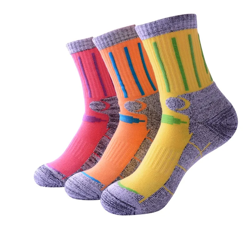 2 пар/лот, уличные спортивные носки для катания на лыжах, для мужчин и женщин, хлопковые дышащие походные Лыжные носки для бега, толстые футбольные носки