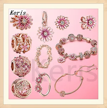 

New 2020 High Quality 1:1 100%925 Sterling Silver Rose Gold Floral Multi-Style Package Free Delivery