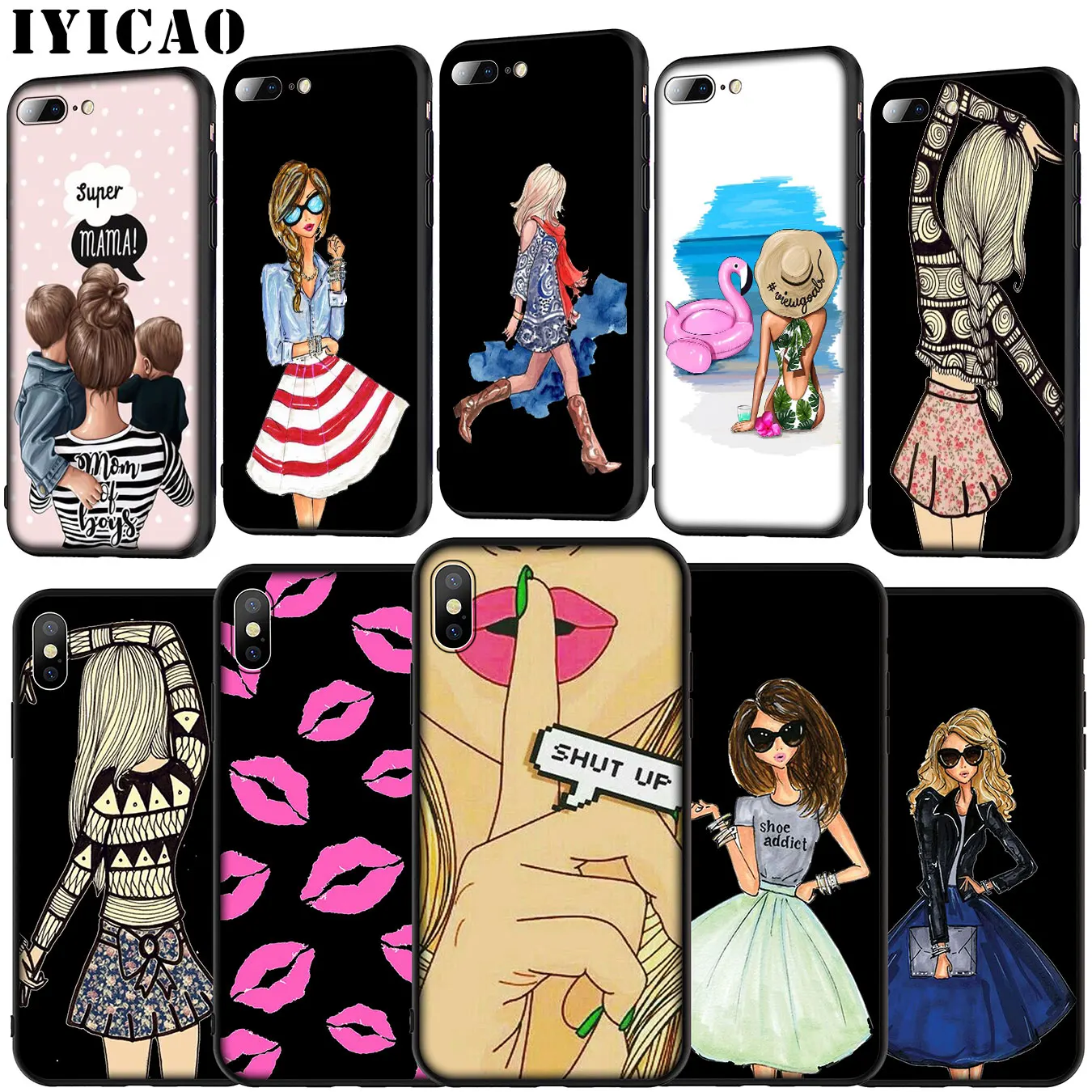 Мягкий силиконовый чехол для телефона Best Friend Shopping girl iPhone 11 Pro XR X XS Max 6 6S 7 8 Plus 5 5S SE |